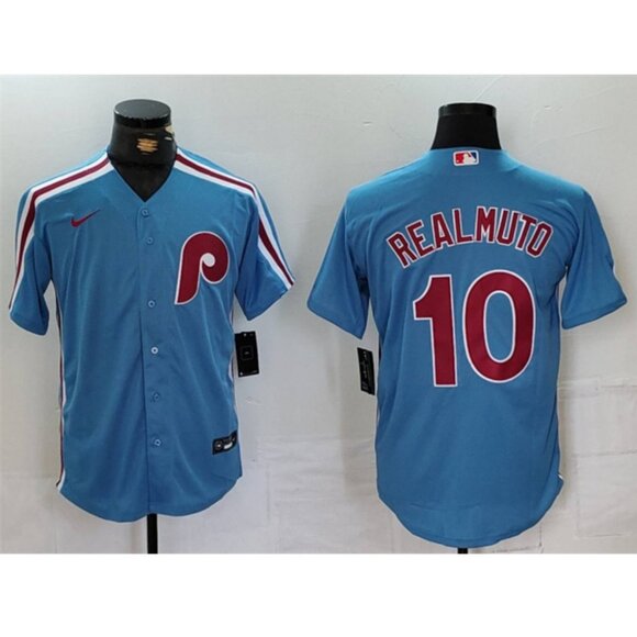 Mens Youths Kids Womens J.T. Realmuto Blue Stitched Jersey